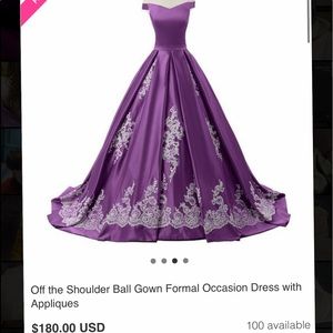 Deep purple ballgown lace up back